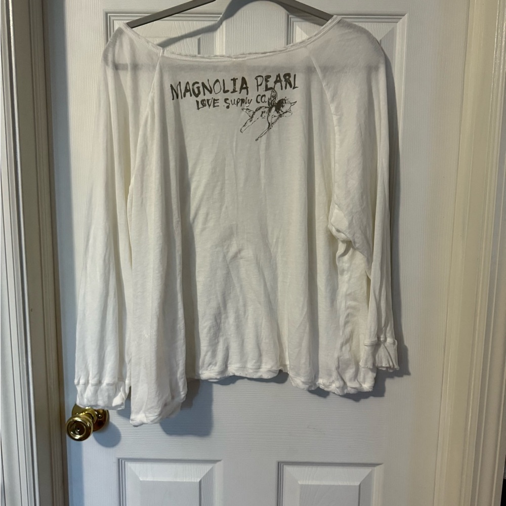 Magnolia Pearl Pink distressed tee. - Picture 5 of 5